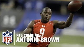 Antonio Brown WR Central Michigan  2010 NFL Combine Highlights [upl. by Pulsifer]