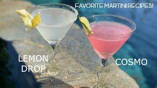 COSMOPOLITAN COCKTAIL amp LEMON DROP MARTINI  Two of your favorite martini recipes [upl. by Hermon]