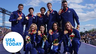 US figure skaters receive gold medals two years after Winter Olympics  USA TODAY [upl. by Willabella]