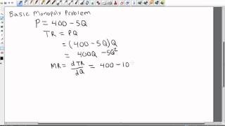 Monopoly Profit Maximization with Calculus [upl. by Tennies]