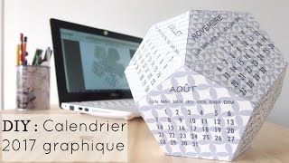 Tuto  calendrier 3D graphique 2017 [upl. by Akemal]