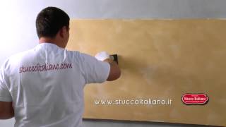 Marmorino Metallic gold  How to apply Marmorino Venetian Plaster [upl. by Jakob828]