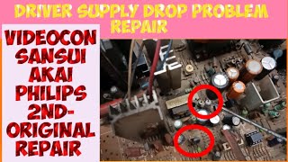 Driver supply drop problem repair in Videocon colour crt tv Part2 Original [upl. by Airdnax]