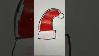 Santa Claus Hat Acrylic Painting For Kids hat santa painting trending shorts viralvideo [upl. by Faun304]