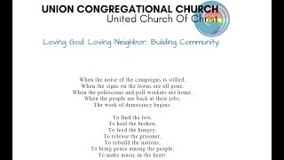 Union Congregational Church  Sunday November 10 2024 10am ET Sunday Service Start at 4440 [upl. by Itsim292]