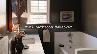 MINI BATHROOM MAKEOVER  moody renterfriendly and eclectic [upl. by Elicul452]