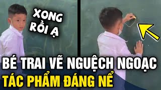 Bé trai 8 tuổi cầm phấn VẼ NGUỆCH NGOẠC ít phút sau dân mạng TRÒN MẮT nhìn kết quả  Tin 3 Phút [upl. by Asiar]