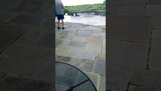 Pretreating a patio with a foam cannon mjjcfoamlance satisfying pressurewashing diy [upl. by Eigger]