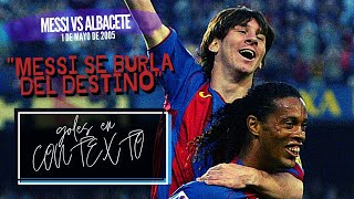 Goles en contexto  Messi vs Albacete 2005 [upl. by Zzahc318]