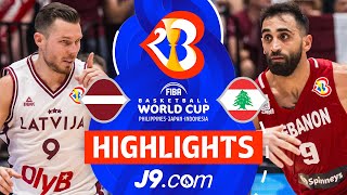 Latvia 🇱🇻 v Lebanon 🇱🇧  J9 Highlights  FIBA Basketball World Cup 2023 [upl. by Attolrac]