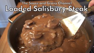 Loaded Salisbury Steak Recipe  Salisbury Steak  Mushroom and Onion Gravy  Hamburger Steak [upl. by Erasme]