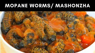 How to cook Mopane worms  Mashonzha  Masonja Recipe Emperor Moth Caterpillar [upl. by Leanor627]