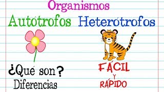 Organismos 🌿AUTÓTROFOS Y HETERÓTROFOS🐝 Fácil y Rápido  BIOLOGÍA [upl. by Tehr]