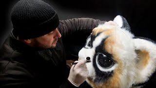 Big fluffy cat head for Burning Man  How to make it Cat mask [upl. by Taub]