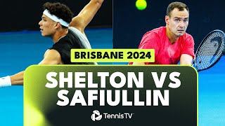 Ben Shelton vs Roman Safiullin Highlights  Brisbane 2024 [upl. by Neff]