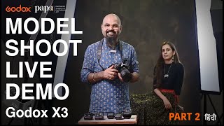 Live Model Shoot Demo with Godox X3 TTL Wireless Flash Trigger Part 2  Sachin Bhor Photoartio Hindi [upl. by Ylluz66]