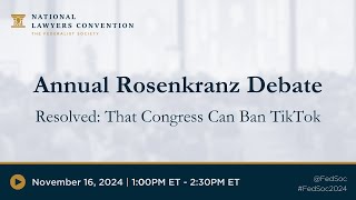 Annual Rosenkranz Debate 2024 NLC [upl. by Skees]