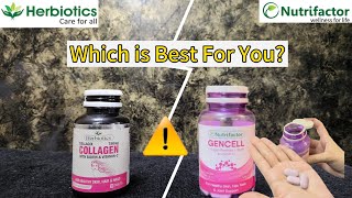 Must Watch⚠️ Nutrifactor collagen vs herbiotics collagen review  gencell nutrifactor tablets review [upl. by Peckham]