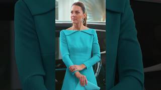 Catherine in aquamarine dress and turquoise earrings for Bahamas arrival in 2022 🩵 [upl. by Ynnaj]