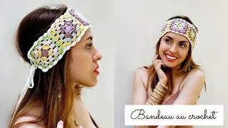 Bandeau au crochet FACILE  Modèle Iris  Patron GRATUIT  Headband DIY ☀️💐 COLLECTION URBAN MYTHIC [upl. by Aigneis]