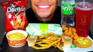 POPEYES SUBWAY MUKBAN EATING SHOW SOUNDS BIG BITES NO TALKING CHALLENGE ASMR JERRY [upl. by Zined368]