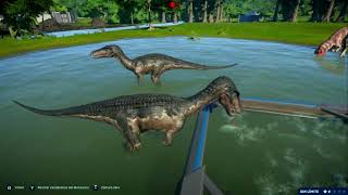 Jurassic world evolution 4 baryonyx vs 4 ceratosaurus part 1 [upl. by Tynan]