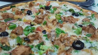 Pizza RecipePizza Dough recipechicken tikka pizza without oven from scratch Pizza Faiza [upl. by Annoyt]