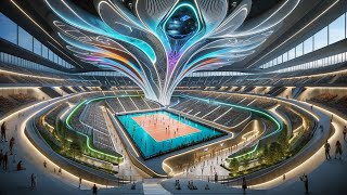 Experience the Futuristic 2054 Volleyball Nations League Stadium  AIGenerated [upl. by Burnard]