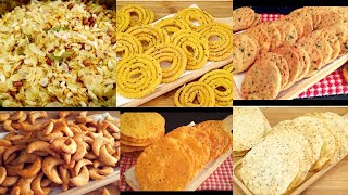 6 सूखे नाश्ते की रेसिपी 6 crispy tea time snacks  healthy jar snacks recipes [upl. by Ivor]