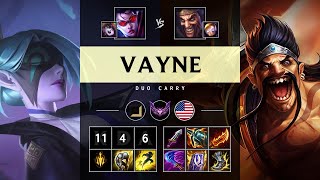 Vayne ADC vs Draven Triple Kill Dominating  NA Master Patch 1422 [upl. by Nonnaihr]