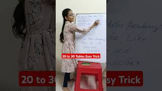 20 to 30 Tables Easy Tricks mathshorts mathstricks [upl. by Ennasirk]