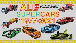 ALL Lego TECHNIC SUPER cars 1977 2021 [upl. by Dibru905]