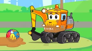 Bagger Kinderfilm  Baue einen Spielplatz  Vroom Vroom  Cartoon für Kinder [upl. by Doloritas387]