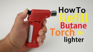 How To Refill Butane Torch Lighter Simple Easy [upl. by Celisse]