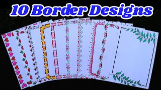 10 Border Designs10 Border Designs for Project FilesSimple and Easy Borders for Project [upl. by Aicatsanna660]