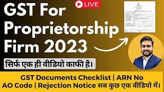 GST Registration for Proprietorship  GST Registration Sole Proprietorship Firm Online Process [upl. by Leiva]