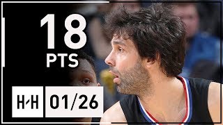 Milos Teodosic Full Highlights Clippers vs Grizzlies 20180126  18 Pts  201718 NBA Season [upl. by Darrin142]