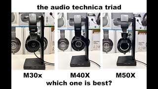 Audio Technica ATH series which is best  M30x M40x M50x Review [upl. by Ithaman629]