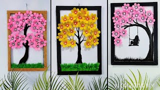 Best paper craft for home decor  Unique Tree wall hanging  Paper flower wall decor  Room decor [upl. by Byler]