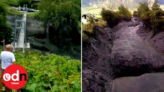 Violent Flash Flood Strikes Switzerland after Heavy Rain in Alps [upl. by Kahler670]