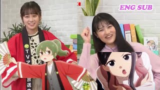 Hayami Saori and Kusunoki Tomori reacting to best scenes of Senpai ga uzaiENGsub [upl. by Isidor]