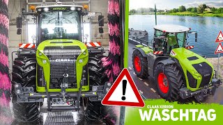 Mit dem TRAKTOR in die Waschanlage und auf die Fähre Kilometertag im XERION  TRECKERTOUR TAG 4 [upl. by Iroak]