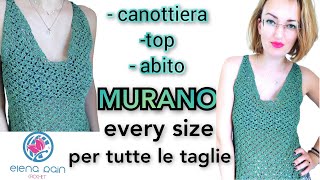 Tutorial Canottiera top Murano  Per tutte le taglie for every size [upl. by Emearg596]