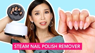 Steam Nail Polish Remover Does it work  TINA TRIES IT [upl. by Nalloh255]