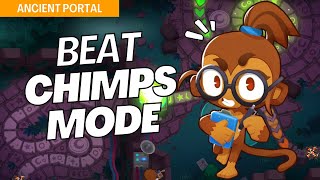 How to Beat CHIMPS Mode Hard on Ancient Portal  BTD6 Strategy [upl. by Nallak]