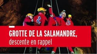 Descendre en rappel la grotte de la Salamandre à MéjannesleClap dans le Gard [upl. by Maiah]