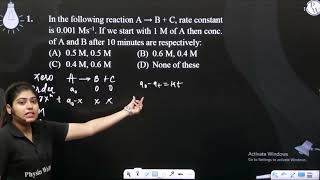 In the following reaction A B  C rate constant is 0001 Ms 1 If we start with 1 [upl. by Hillie]