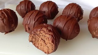 Trufas de Chocolate con 3 ingredientes ¡faciles saludables y deliciosas [upl. by Lamar]