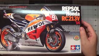 Tamiya Repsol Honda 2014 RC213V 112 scale model kit buildup video by David Thibodeau [upl. by Emearg]