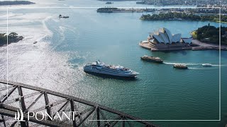 Nos croisières en Australie voyage en drone dans la baie de Sydney  PONANT [upl. by Habas208]